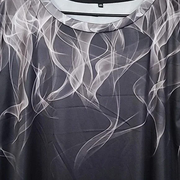 Grey Flame Smoke Luxury Graphic Mens Tee Shirt Dri Fit Tshirt Size 2XL - Picture 6 of 15